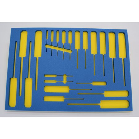 5S Supplies Tool Box Foam Insert 2 Color 10.750in x 18.25in Blue Top / Yellow Bottom TSF-1018-BLUY